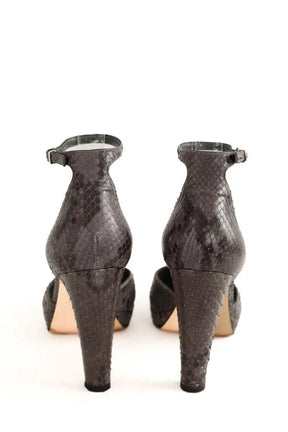 Talons Gianvito Rossi pitone lapis Gris en Cuir