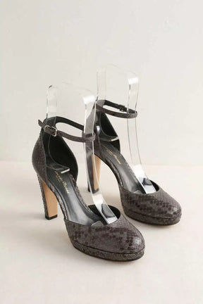 Talons Gianvito Rossi pitone lapis Gris en Cuir