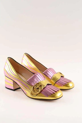Talons Gucci Marmont Doré en Cuir