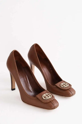 Talons Gucci Marron en Cuir
