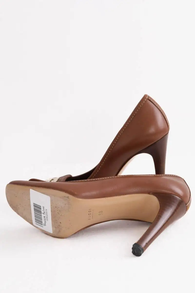 Talons Gucci Marron en Cuir