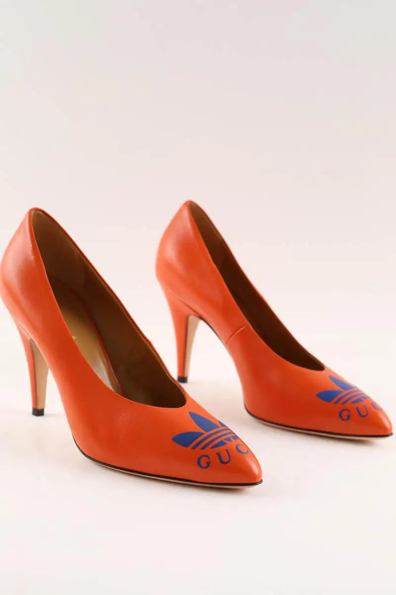 Talons Gucci Orange en Cuir