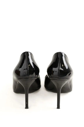 Talons Gucci vitello vernice soft nero Noir en Cuir verni