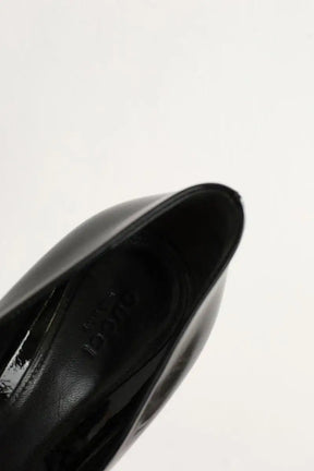Talons Gucci vitello vernice soft nero Noir en Cuir verni