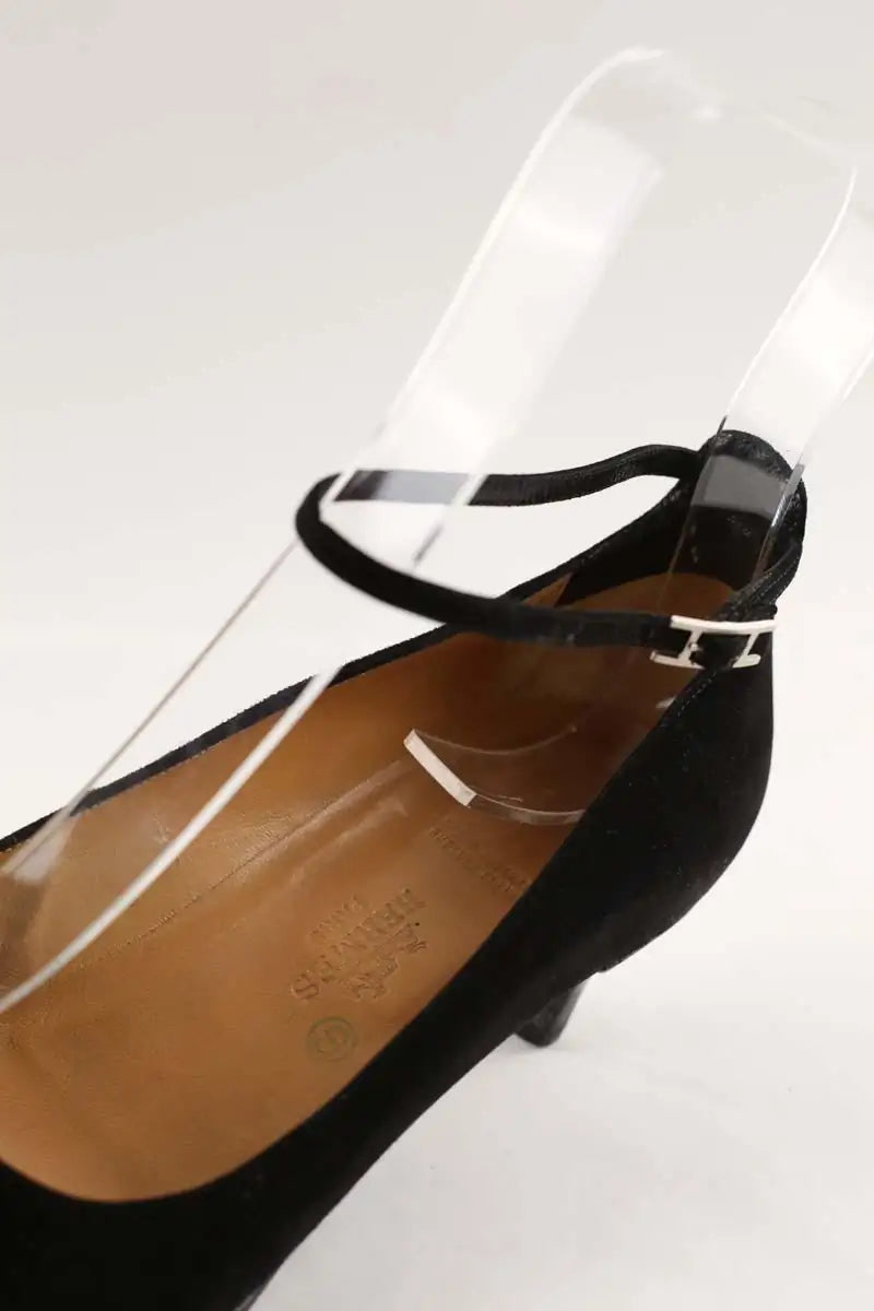 Talons Hermès Noir en Daim