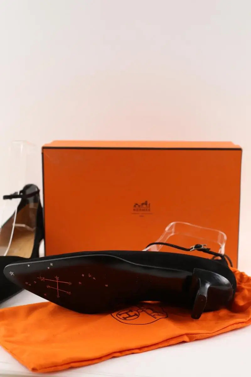 Talons Hermès Noir en Daim