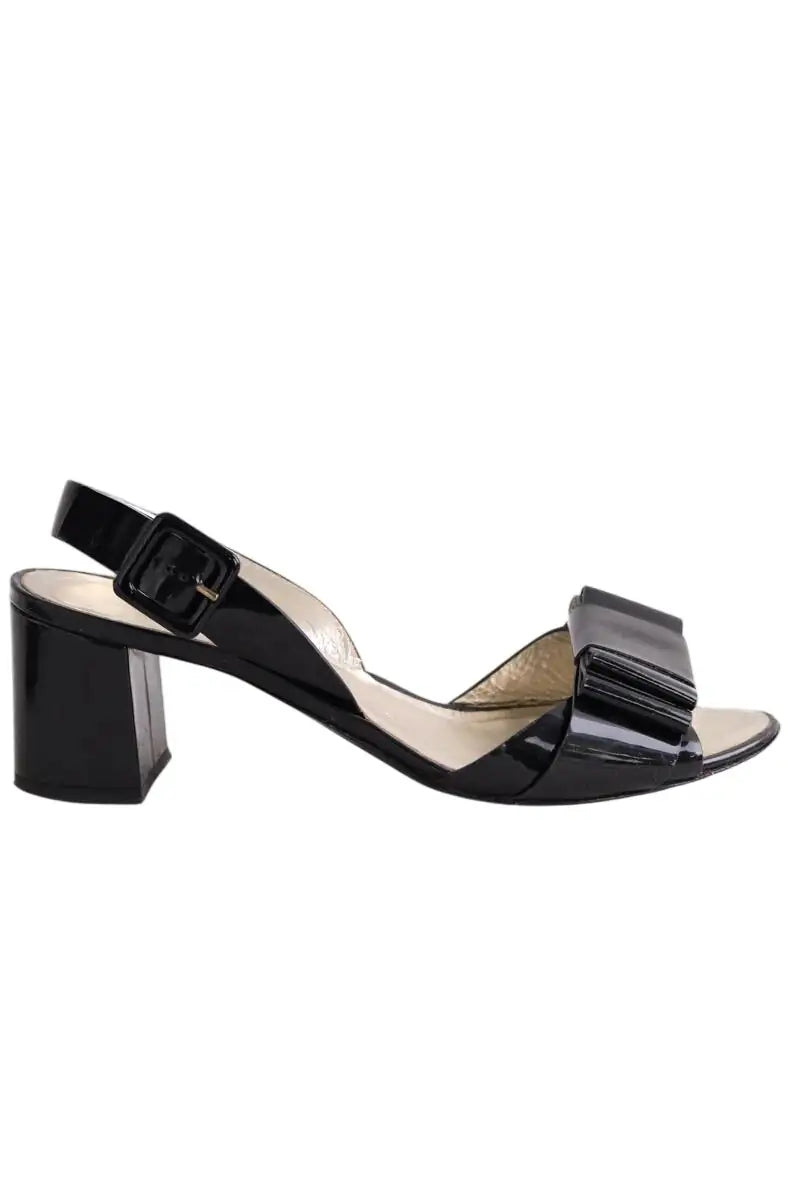 Talons Ines de la Fressange Noir en Cuir, taille 38 - Seconde Main