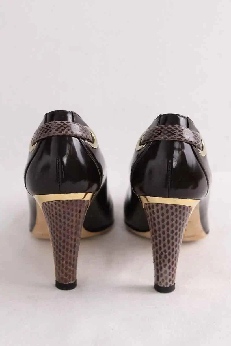 Talons Jimmy Choo Marron en Cuir verni