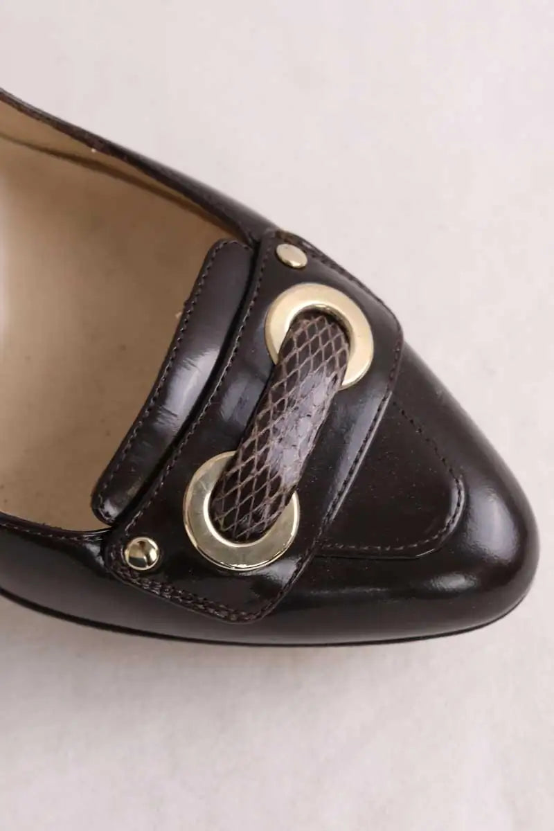 Talons Jimmy Choo Marron en Cuir verni