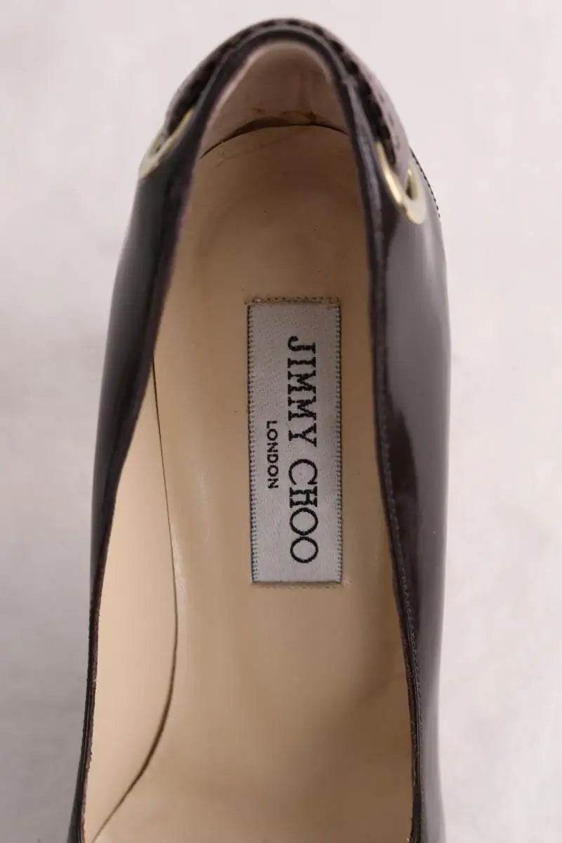 Talons Jimmy Choo Marron en Cuir verni