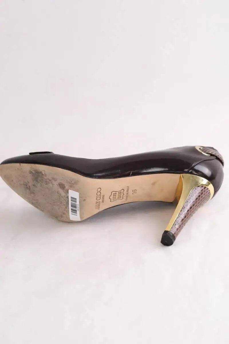 Talons Jimmy Choo Marron en Cuir verni