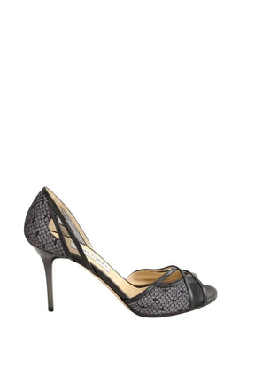 Talons Jimmy Choo Noir en Tissu, taille 40 - Seconde Main