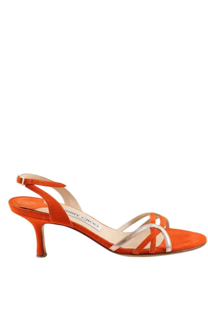 Talons Jimmy Choo Orange en Daim, taille 36 - Seconde Main