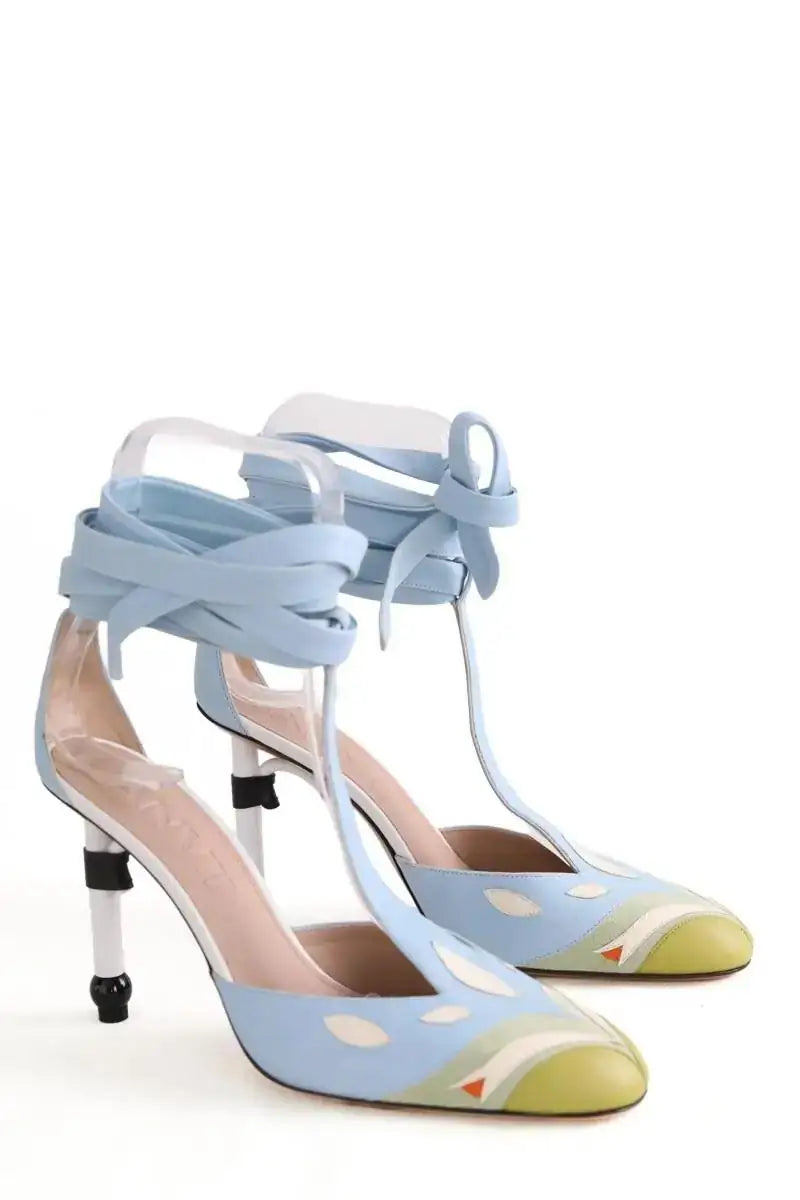 Talons Lanvin Ankle strap heels Bleu en Cuir