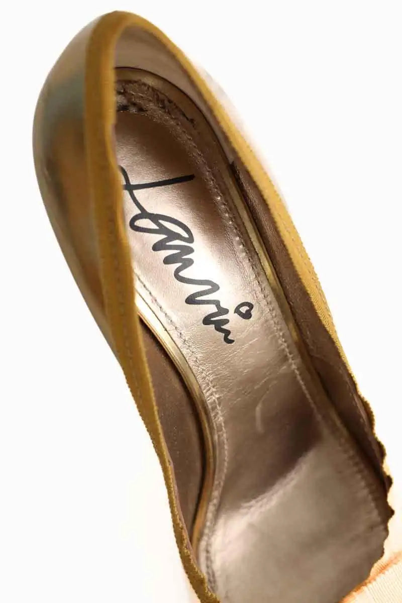 Talons Lanvin Doré en Cuir verni
