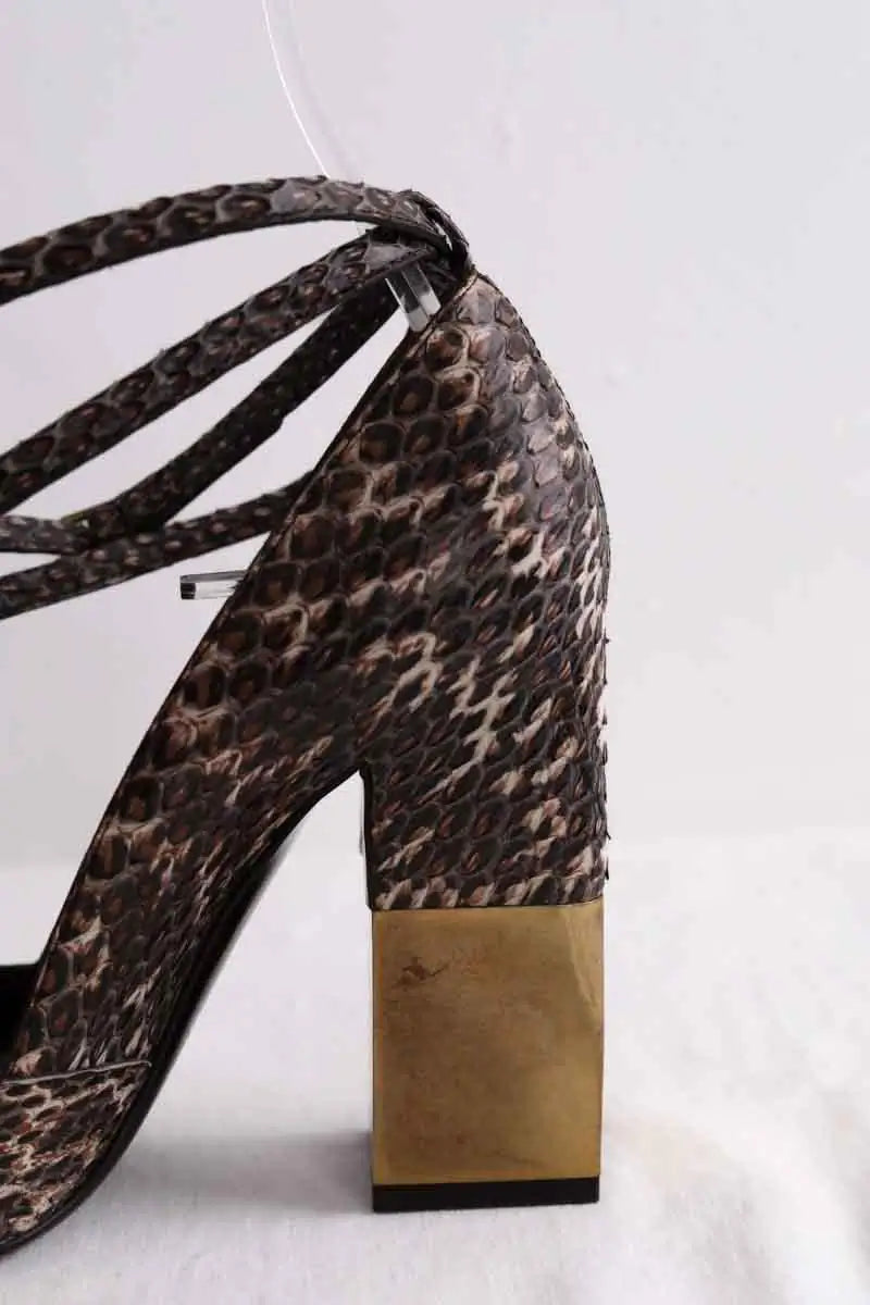 Talons Lanvin Marron en Cuirs exotiques