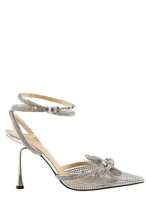 Talons Mach & Mach Double crystal bow Argent en Tissu, taille 42 - Seconde Main