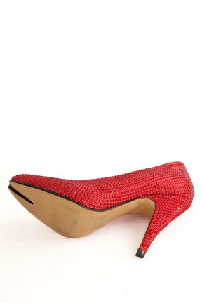 Talons Maison Martin Margiela Tabi Rouge en Paillettes