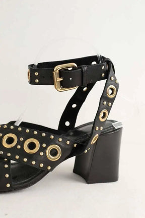 Talons Maje Noir en Cuir