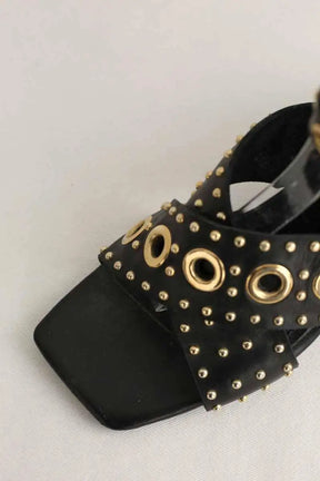 Talons Maje Noir en Cuir