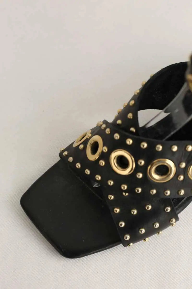 Talons Maje Noir en Cuir
