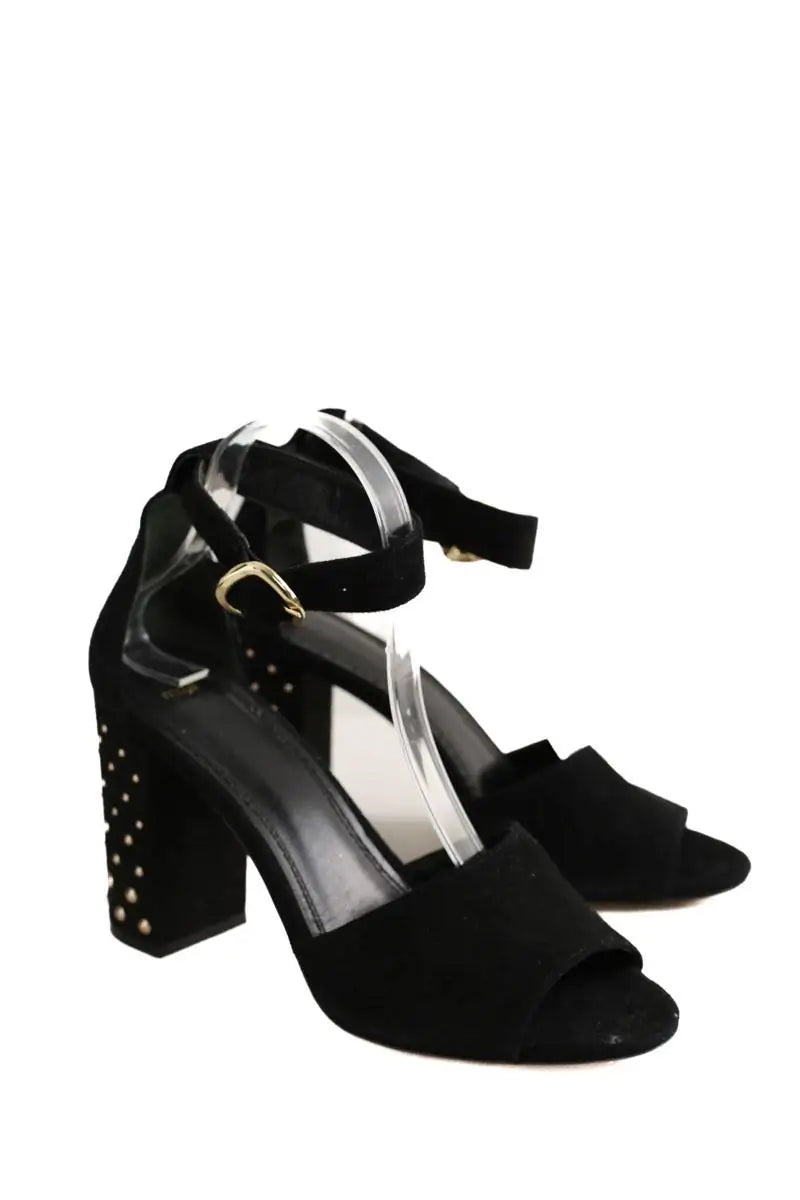 Talons Maje Noir en Daim