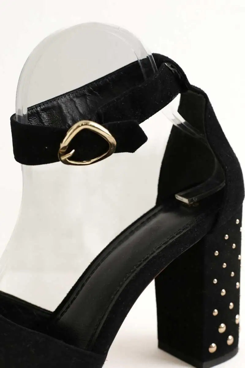 Talons Maje Noir en Daim