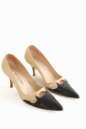 Talons Manolo Blahnik Beige en Cuir
