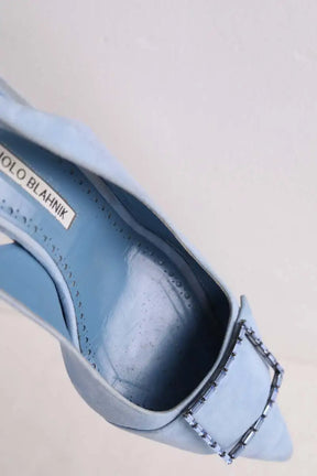 Talons Manolo Blahnik Bleu en Daim