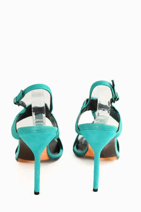 Talons Manolo Blahnik Turquoise en Cuir