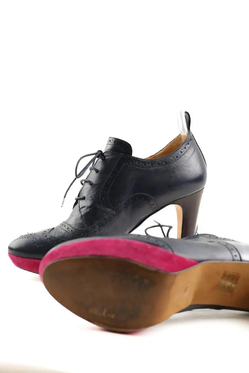 Talons Mellow Yellow Marine en Cuir
