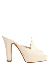 Talons Michel Perry Ecru en Cuir, taille 39 - Seconde Main