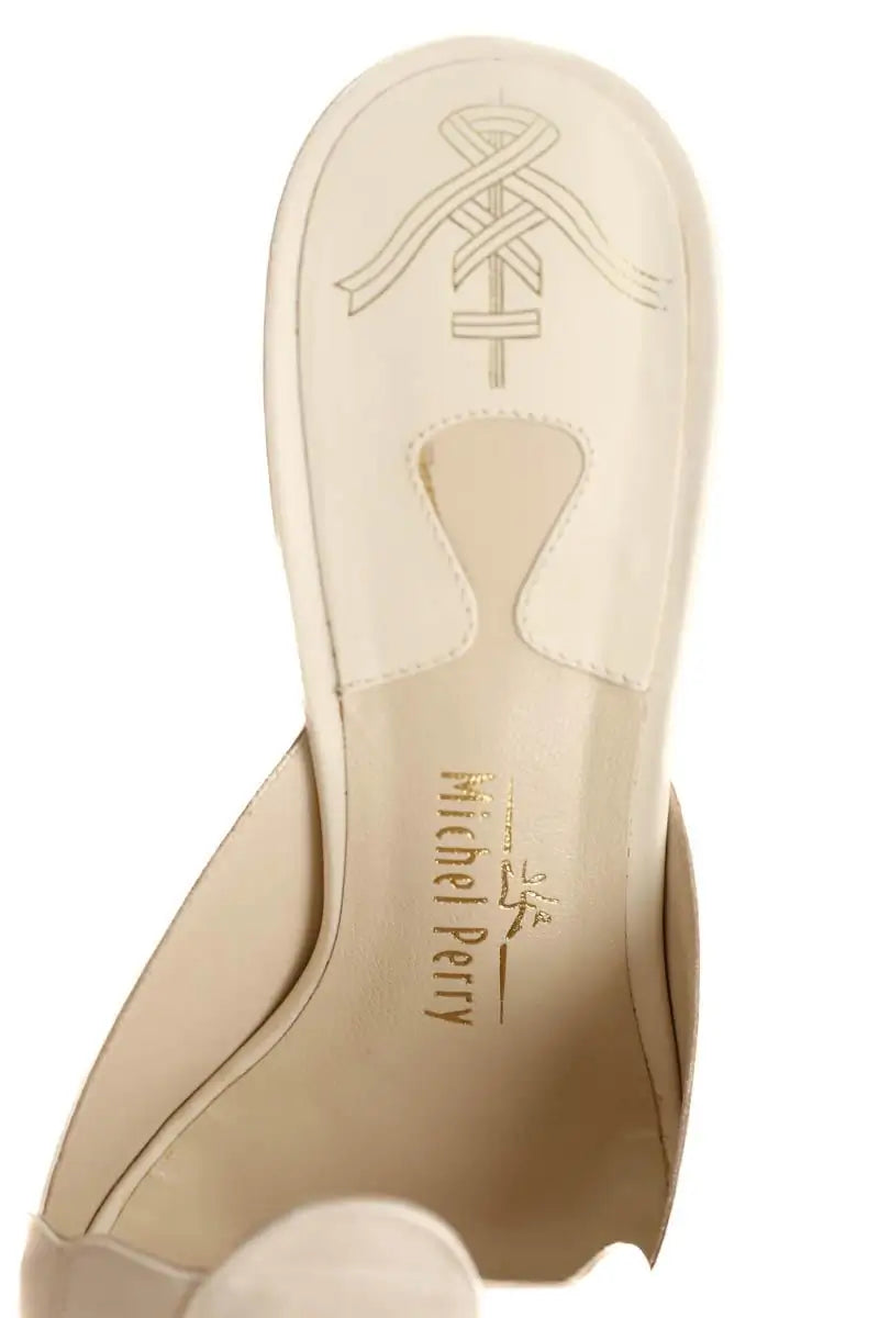 Talons Michel Perry Ecru en Cuir
