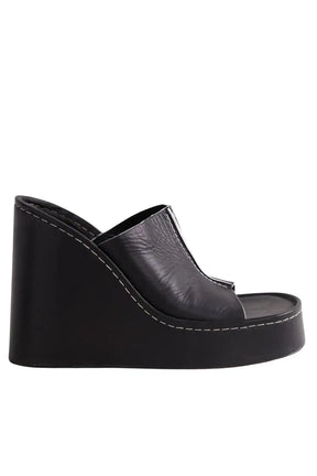 Talons Miista Noir en Cuir, taille 37 - Seconde Main
