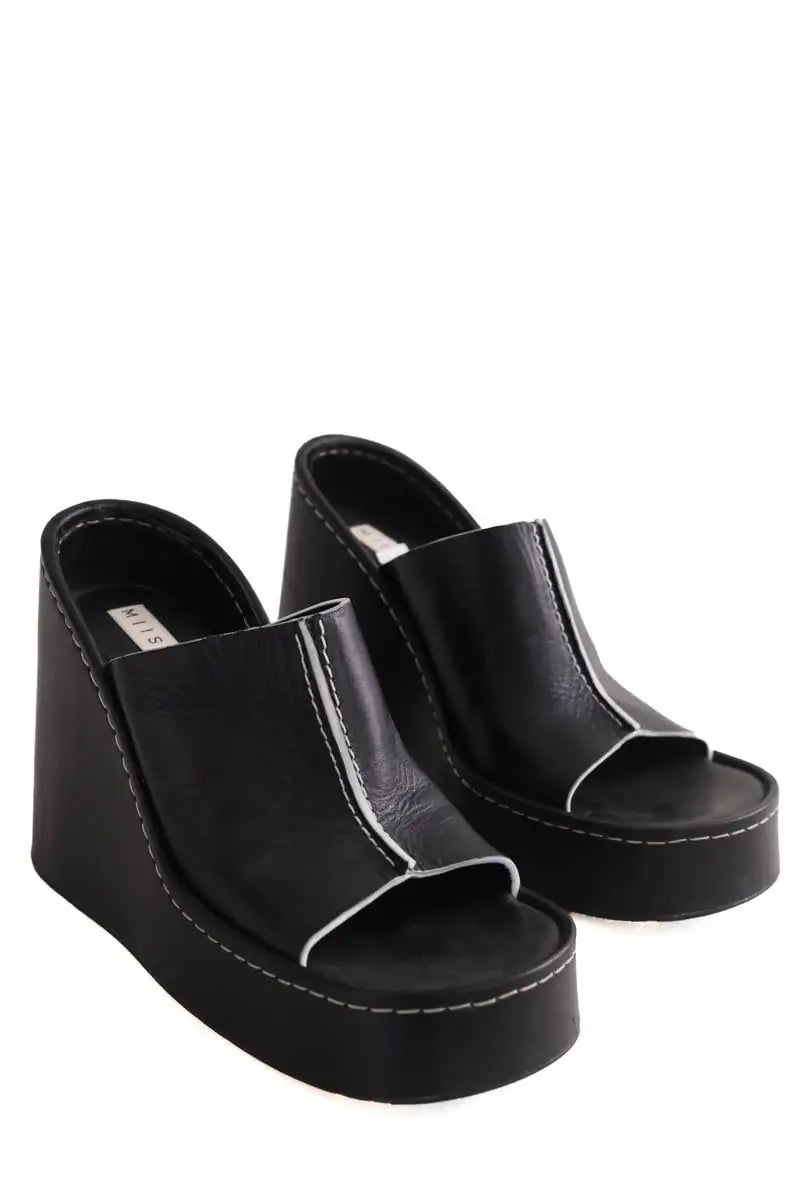 Talons Miista Noir en Cuir
