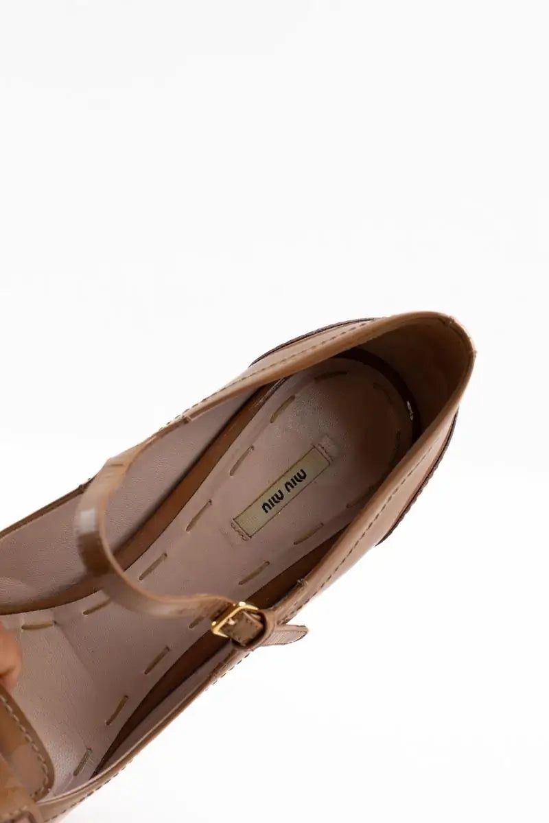 Talons Miu Miu Camel en Cuir verni
