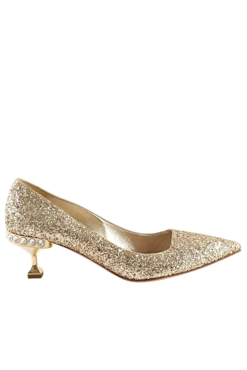 Talons Miu Miu Doré en Cuir, taille 36 - Seconde Main