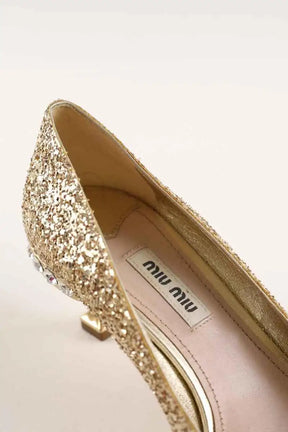 Talons Miu Miu Doré en Cuir