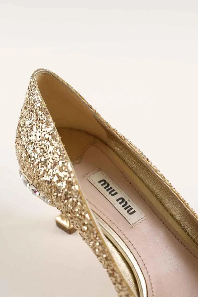 Talons Miu Miu Doré en Cuir
