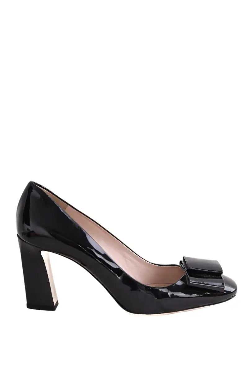 Talons Miu Miu Noir en Cuir verni, taille 37 - Seconde Main