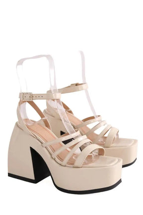 Talons Nodaleto Beige en Cuir