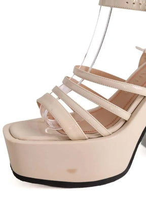 Talons Nodaleto Beige en Cuir