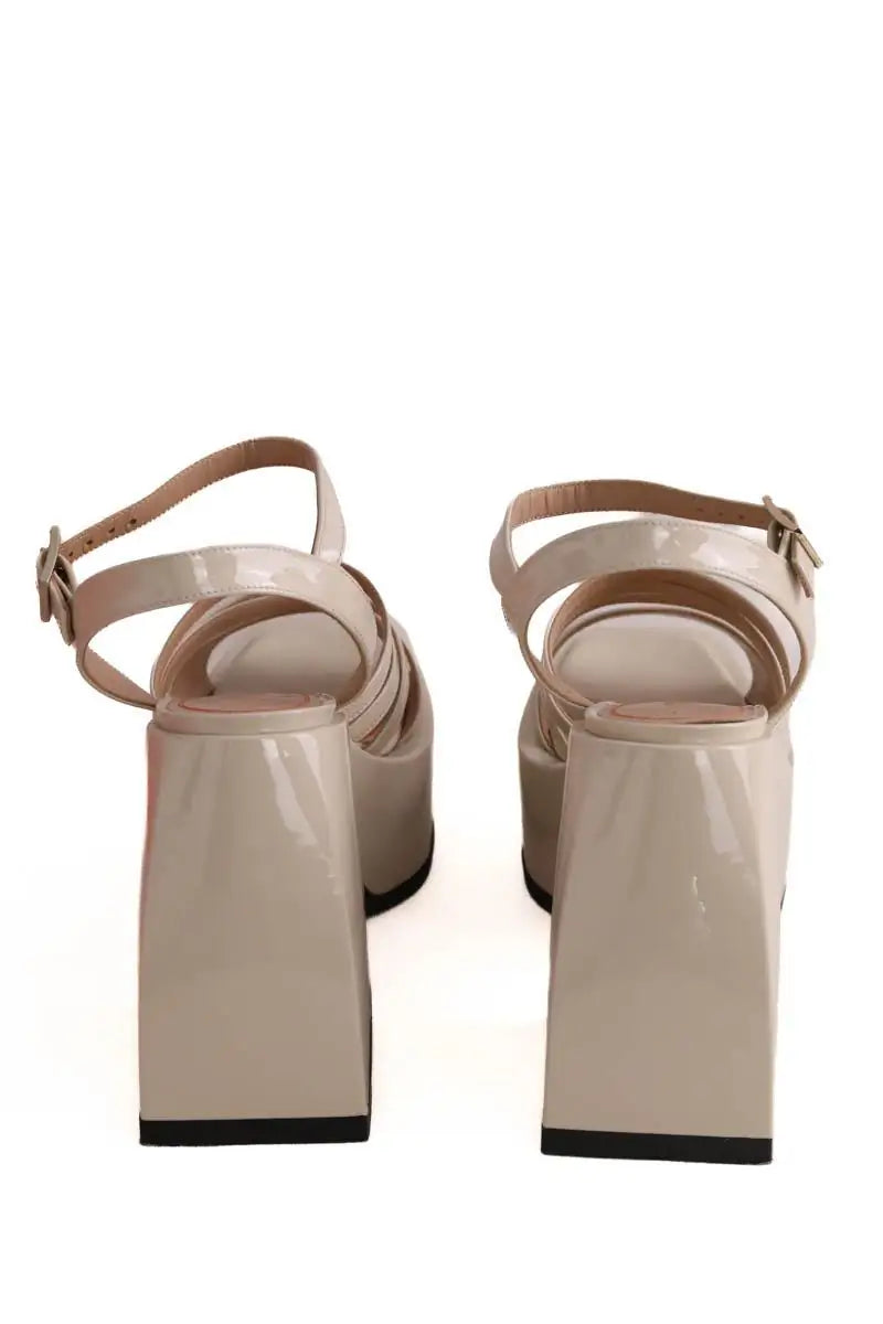 Talons Nodaleto Beige en Cuir
