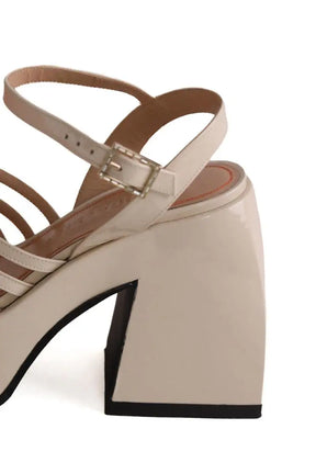 Talons Nodaleto Beige en Cuir