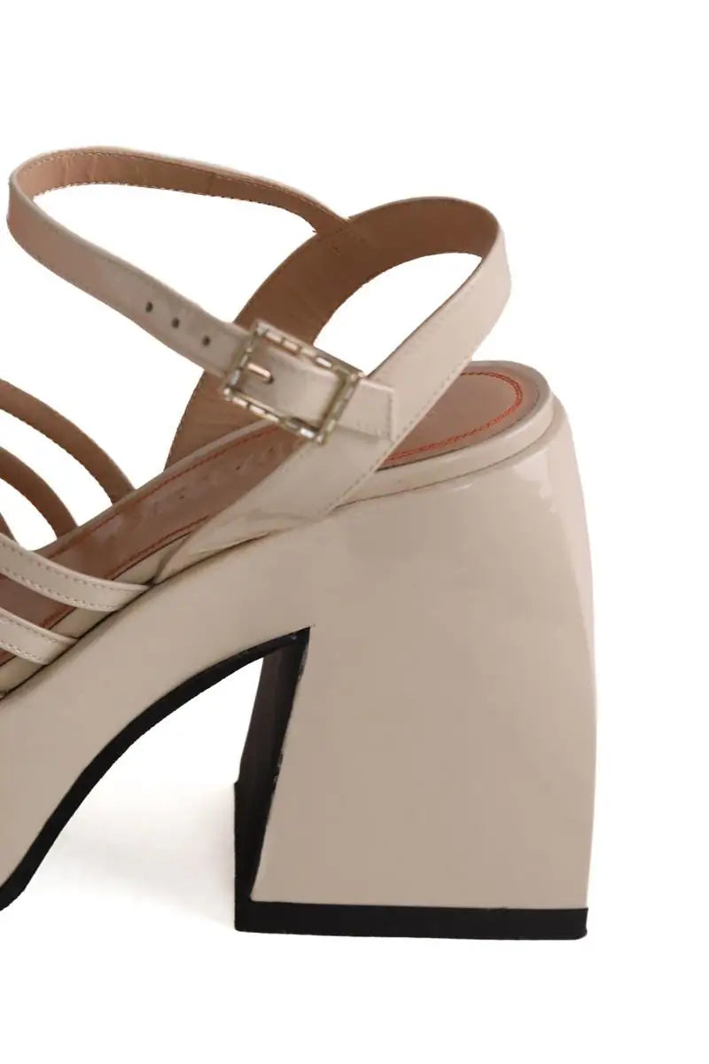 Talons Nodaleto Beige en Cuir