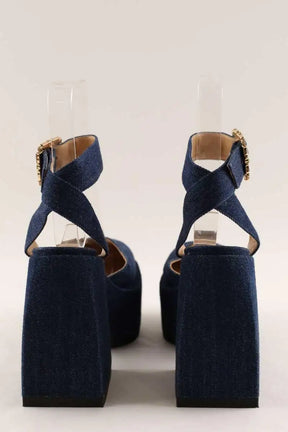 Talons Nodaleto Bleu en Tissu