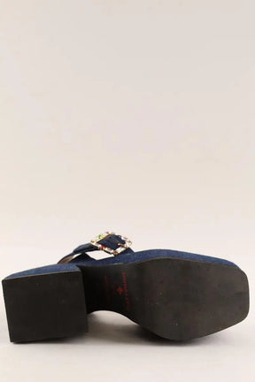 Talons Nodaleto Bleu en Tissu
