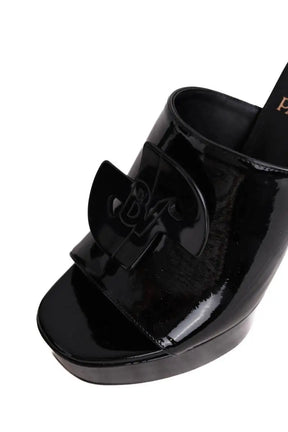 Talons Patou Glossy Anita Noir en Cuir verni