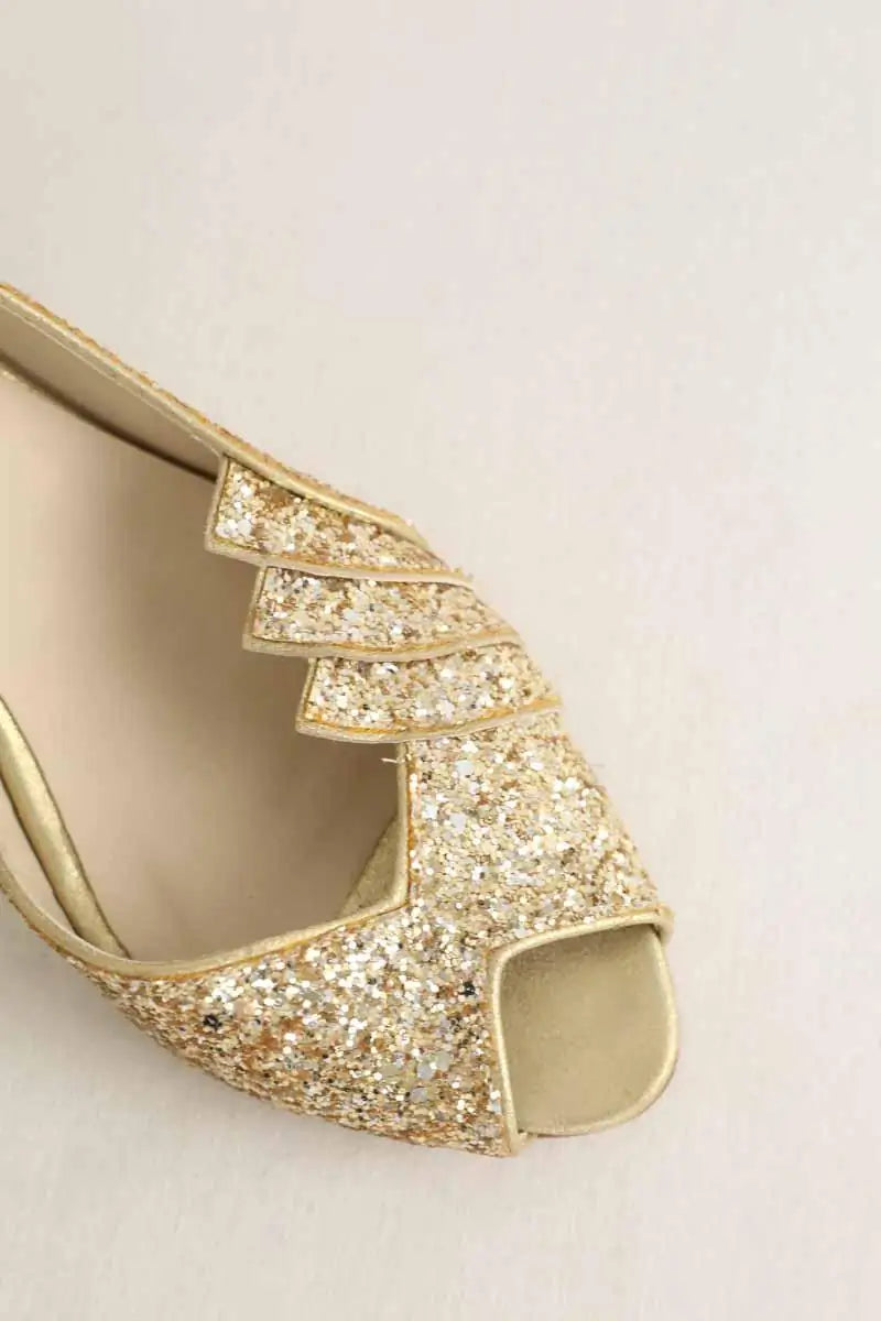 Talons Patricia Blanchet Doré en Paillettes