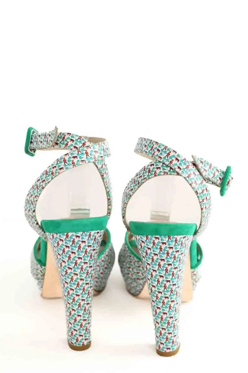 Talons Paul & Joe Vert en Cuir